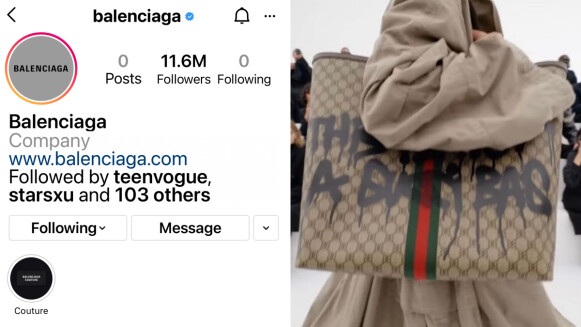 空白反而引來更多注意！Balenciaga一夜刪光Ig所有照片，引發時尚圈一陣熱議
