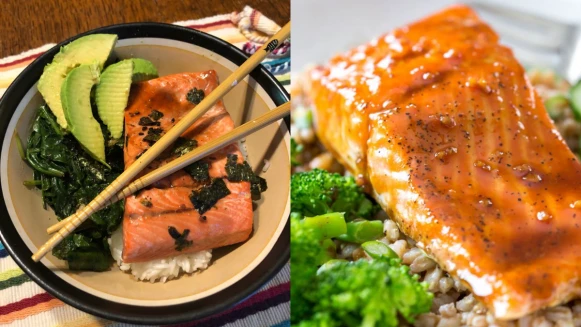 3道低脂魚料理食譜!蒜香蘆筍煎魚/味噌鮭魚酪梨烤蛋/酪梨鮪魚海苔拌飯