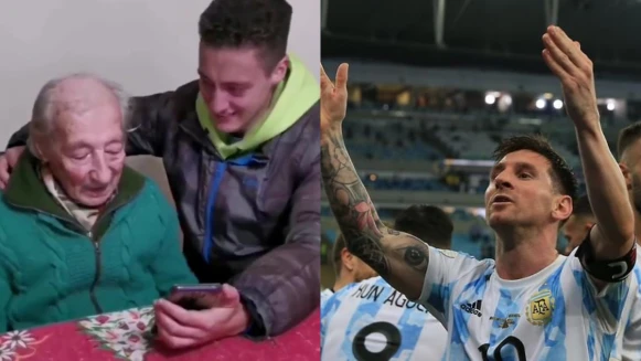 梅西率隊奪冠！超暖心舉動曝光，親自為百歲人瑞球迷拍片道謝