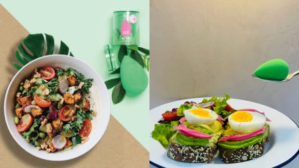 beautyblender氧森綠美妝蛋 X健康餐廳Tamed Fox聯名綠色套餐