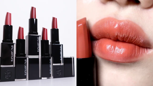 植村秀2021無色限緞光極潤唇膏+奶油緞光唇釉,一抹高級輕感絲緞光