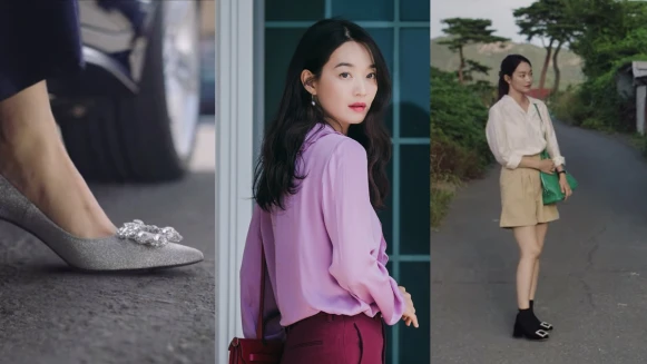 《海岸村恰恰恰》申敏兒腳踩高跟也能上山、下海！盤點7雙低跟涼鞋、花鑽跟鞋、方釦跟鞋…走跳整個海岸村