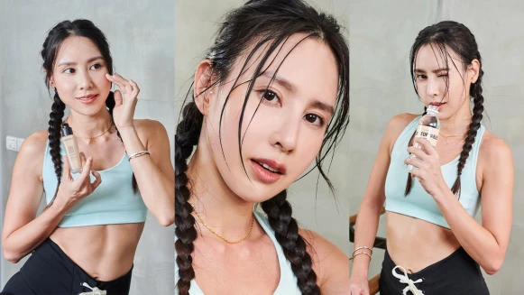 房思瑜領軍 #不脫妝超敢動挑戰~大飆汗髮絲都濕透底妝竟然還不脫妝!奇蹟神美蘭蔻零粉感~連參加網友也大讚超控油,超持久太強~