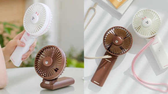 LINE FRIENDS推熊大、兔兔三折式手持風扇！通勤、上班上課隨時透心涼