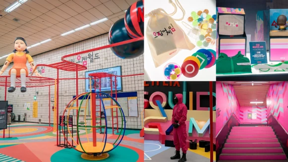 《魷魚遊戲》韓國梨泰院站打造沈浸式「遊戲現場」!還有○△☐面具人保安,會不會遇到 孔劉 賞巴掌?