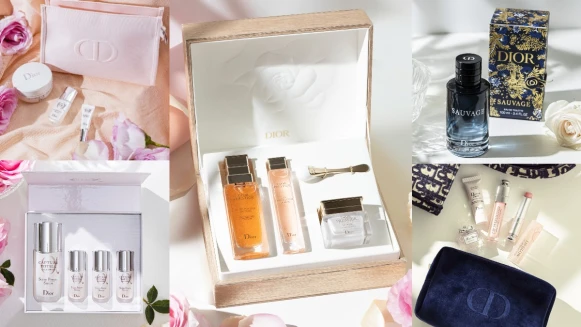 全台最美週慶就在DIOR，把桌上保養品趁機換成高等＃玫瑰微導精露、＃逆時能量精華，綻放耀眼美肌～還有工藝香氛禮盒一次收藏進階名門！