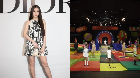 2022春夏巴黎時裝週｜Dior遊戲場開張，趣味色塊轉盤、現場演唱樂隊，還有Jisoo來看秀