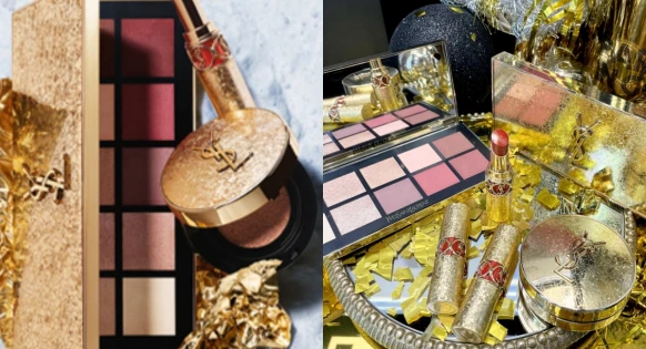 YSL 2021流金聖誕限量系列!絕美金箔包裝x實用色系,彩盤、水唇膏、氣墊都要入手