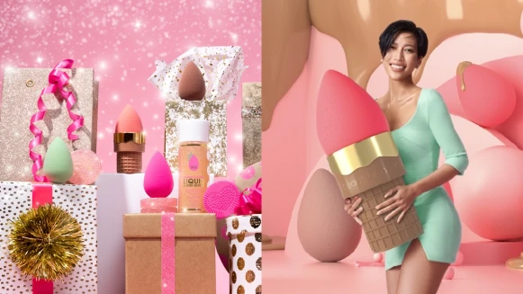 beautyblender美妝蛋2021聖誕系列請來莫莉助陣,連捷運也變粉紅列車
