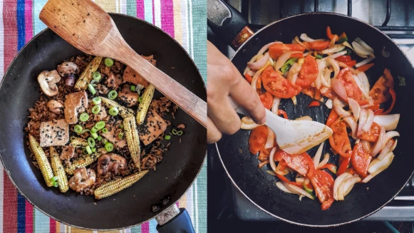 青椒魯肉燜豆腐/蔥香蒜蓉蝦/花椰菜嫩炒鮮菇,3道輕鬆做就很美味的低脂炒菜食譜!