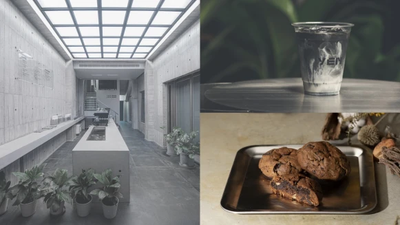 《YEN円》台中時髦藝廊咖啡廳！三層樓清水模建築，黑白漸層「水泥拿鐵」必喝