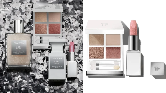 TOM FORD 2021聖誕彩妝的香檳玫瑰色太美!潤唇膏與眼影是溫柔小姐姐必備