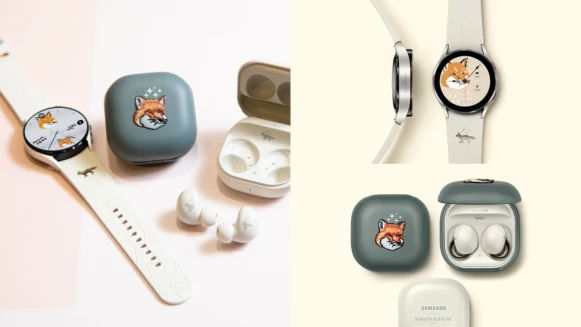 三星與Maison Kitsuné聯名版太Q！小狐狸躍上手錶、無線耳機，高級月岩白色超想入手