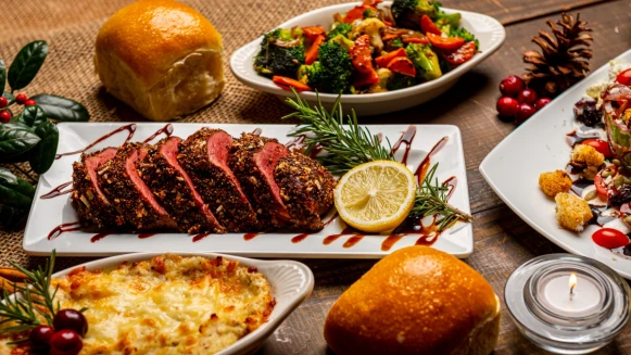 醋香烤蔬菜溫沙拉/蜂蜜檸檬蜜汁雞塊/黑胡椒杏鮑菇骰子牛,3道歡樂美味的低脂聖誕餐食譜來了!