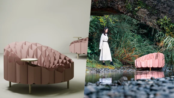 柏成設計 X Kobe Leather－神戶牛皮再造「Bloom Chair」戶外休閒皮椅