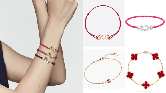 卡地亞三環、LV手環等13款精品級開運紅繩、紅色寶石幸運手鍊盤點