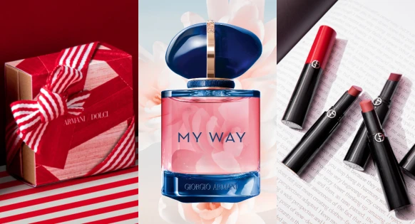 情人節獻禮就選這三樣:亞曼尼白花木質調MY WAY淡香精深刻版、一抹就性感的奢華絲緞訂製唇膏、日本空運來台的ARMANI DOLCI巧克力!最獨具品味的愛戀獻禮,最奢華的浪漫回憶!