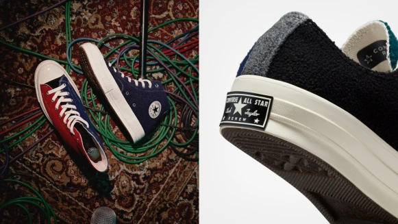 Converse再攜手英國古著店Beyond Retro，帆布鞋Chuck 70換上搖粒絨復古外衣