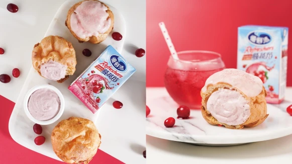 beard papa’s推粉紅蔓越莓泡芙！20周年限量環保袋免費送