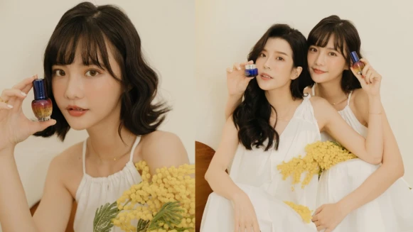 確認過彼此眼神，我們是真閨蜜！Nina &amp; Alice連眼部保養儀式都相同，先#亮眼星光瓶、再＃蠟菊精華眼霜，素顏也大眼無敵，電力擋不住～