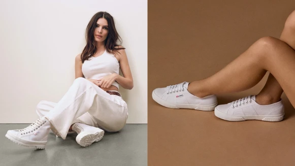 凱特王妃愛穿的小白鞋Superga品牌大使換Emily Ratajkowski當，2大聯名鞋款曝光