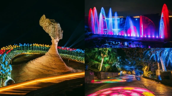 2022野柳「夜訪女王頭」更美了！八大燈區、水幕光雕秀浪漫登場，每天6場時間快筆記