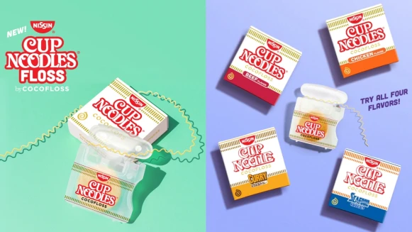 日清腦洞大開無極限!再推聯名款「泡麵牙線」,還有四款口味任選