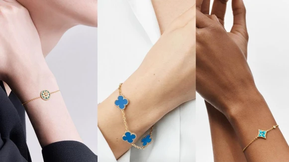 VCA四葉草、LV、寶格麗等8款沁涼藍色寶石精品手鍊/手環推薦！