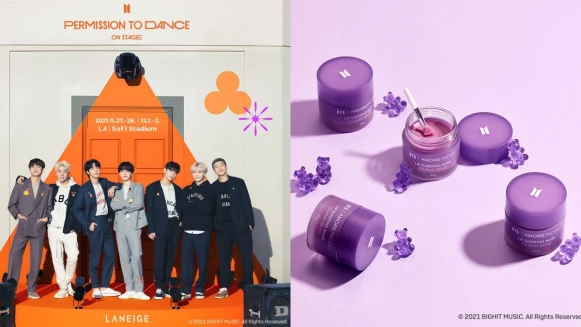 韓國天團限量聯名!蘭芝「BTS紫」專屬特別版晚安唇膜,台灣終於買得到