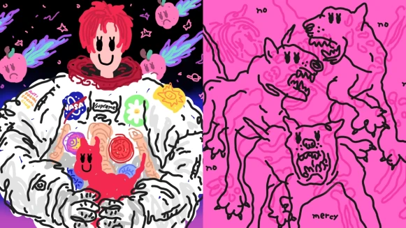 2022台北當代藝術博覽會最年輕台灣參展畫家「朱晨維」連Travis Scott聯名鞋都敢放狗咬？！