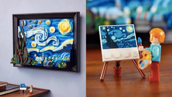 梵谷《星夜》變樂高積木！3D雲朵山丘超細緻、附迷你人偶，家裡秒變藝術館