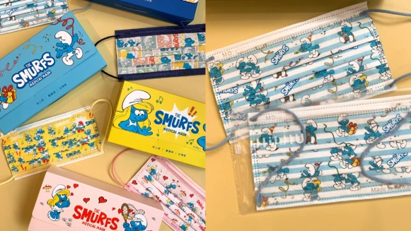 JIUJIU推出「藍色小精靈」聯名口罩！4款超萌印花6/8正式開賣