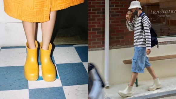 雨季明星瘋這雙！BV厚底雨靴直接增高6公分，還有蜜桃粉、丁香紫可以選