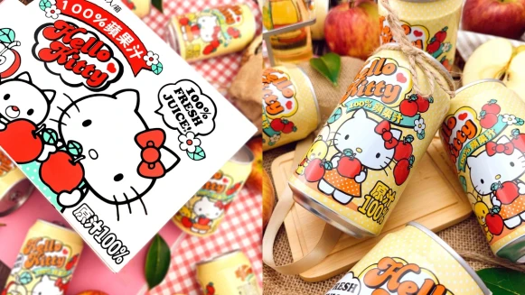 史上最萌Kitty果汁！Hello Kitty 100%蘋果汁全台只有這裡賣