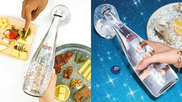 evian全新「氣泡礦泉水」閃耀上市！細緻氣泡口感、時尚瓶身，單喝搭餐都適合