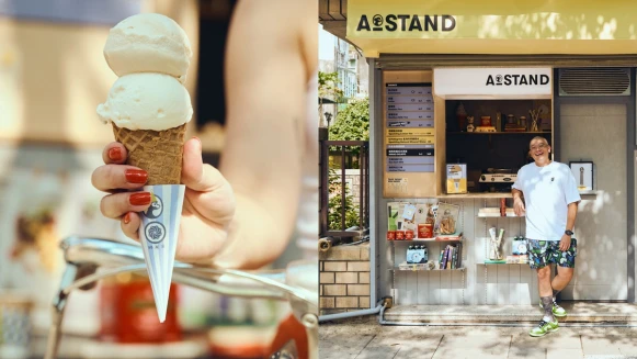 台北民生社區最美咖啡外帶店A STAND攜手蜷尾家推限定新口味！「焦糖爆米花」冰淇淋限時開賣