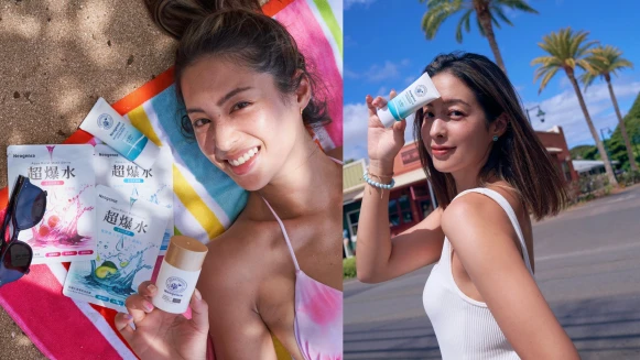 女神太有愛心了～莫允雯享受大海同時用霓淨思 #海洋友善防曬系列 防曬百分百、友善海洋超用心！快加入成為愛地球的美麗女子！