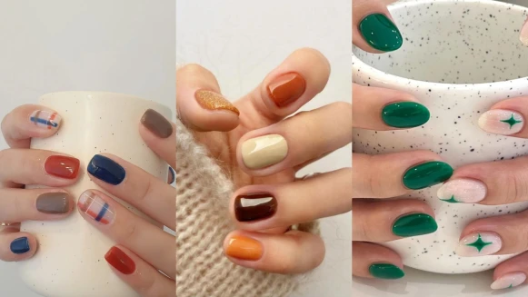 夏末初秋20款純色美甲推薦,夏末復古、秋日紅棕⋯低調又有重點!