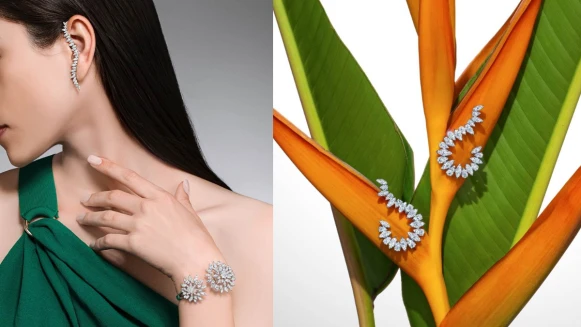 Light into Aerial，自然生命力體現於完美璀璨中。Hearts On Fire細膩鑲爪與美鑽的相互烘托，造就Aerial系列與眾不同的奢美光輝。