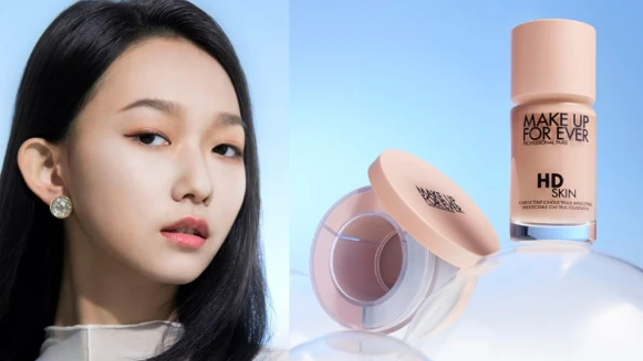 扛得住高清畫質的HD美肌!零技巧靠MAKE UP FOR EVER「HD SKIN粉底液+轉轉蜜粉」化出仙氣無瑕裸肌!神級底妝1+1,磨皮拋光美到天界
