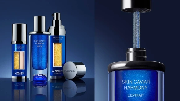 讓美妝控大讚上鏡不垮臉、輪廓超明顯、肌膚更彈潤的La Prairie「魚子美顏緊緻塑顏精萃」，鈷藍之美讓身心靈也一起往上提升！