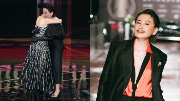 陳亞蘭精心安排的金鐘獎造型！星光紅毯帥西裝、舞台上變身黑女神...