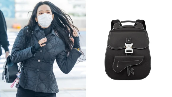 Jisoo機場時尚的馬鞍後背包太吸睛！居然是男包、價格比你想的要可愛