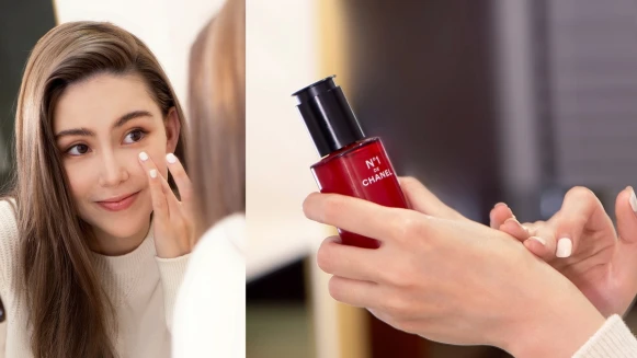 昆凌的美,因紅色山茶花而更加耀眼!一舉一動都迷人的昆凌,天天以香奈兒紅色山茶花保養日常呵護肌膚,再忙,臉龐也煥發自信活力之美