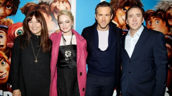 艾瑪史東Emma Stone裝可愛為電影《古魯家族》史上最叛逆女孩出「聲」