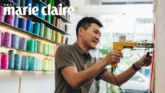 撫觸一地溫柔!宜蘭Tufting手作地毯達人Alvin,認真編織時最放鬆