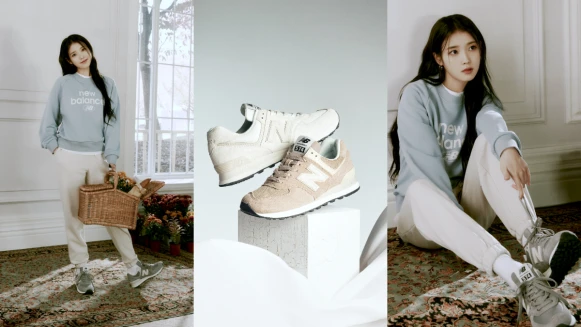 New Balance 574 新色系列登場，透明色系、簡約穿搭...攜手 IU 李知恩打造舒適野餐風格