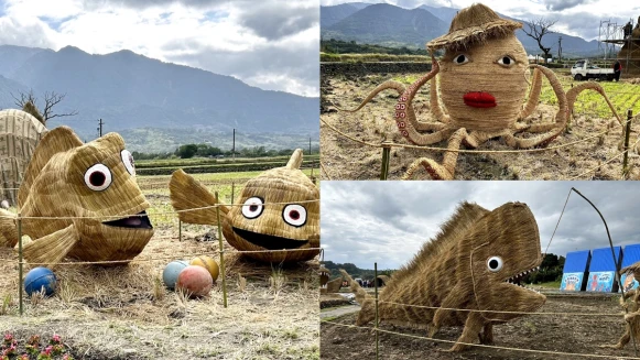 野生「尼莫」呆萌上岸！花蓮「第四屆稻草藝術季」登場，18件作品打造海洋世界，巨大猩猩霸氣回歸