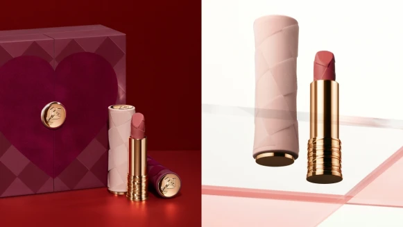 蘭蔻2023情人節絕對完美柔霧唇膏限定版,棋盤格小蠻腰撞色設計太吸睛