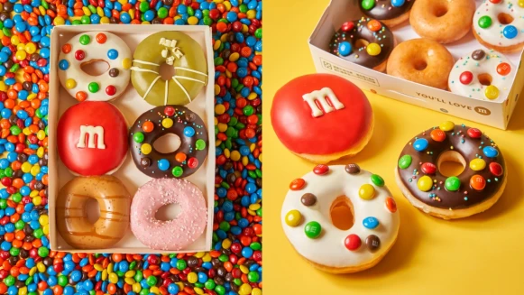 螞蟻人吃爆！Krispy Kreme「M&amp;M’s甜甜圈」限時開賣，雙倍巧克力滋味太療癒